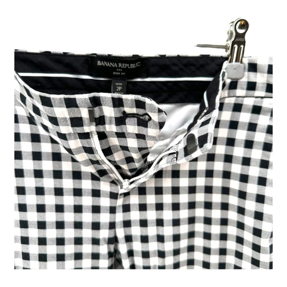 Banana Republic | 2P Petites Ryan Fit Gingham Pants - Picture 10 of 14